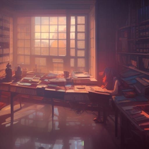 Calculator City: Hyperdetailed Concept Art in Orange and Tea...