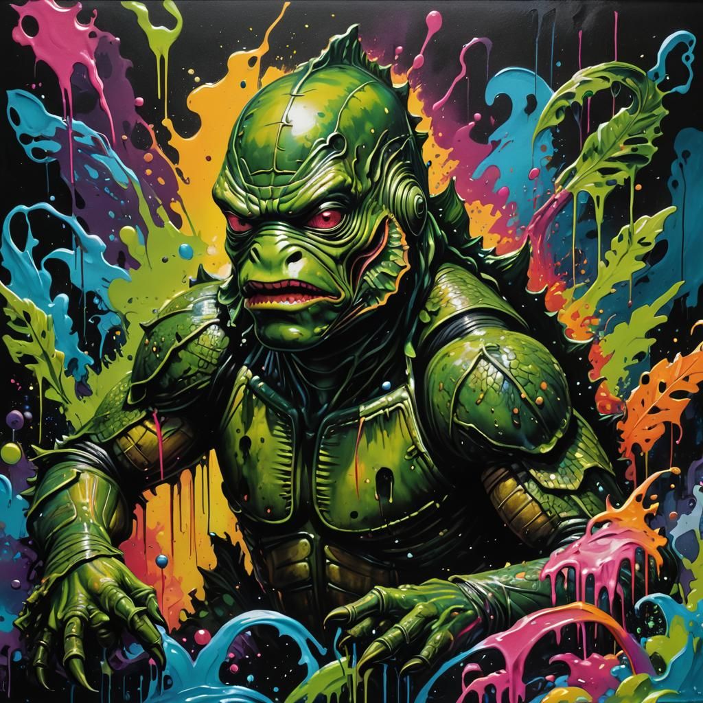 Creature From the Black Lagoon in Graffiti Style