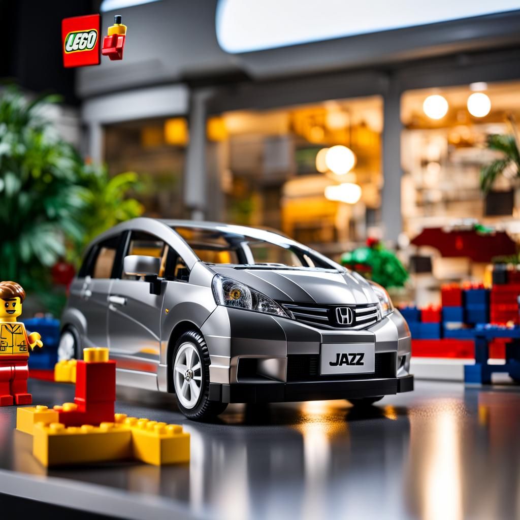 Lego Style Poster of Honda Jazz in Hong Kong