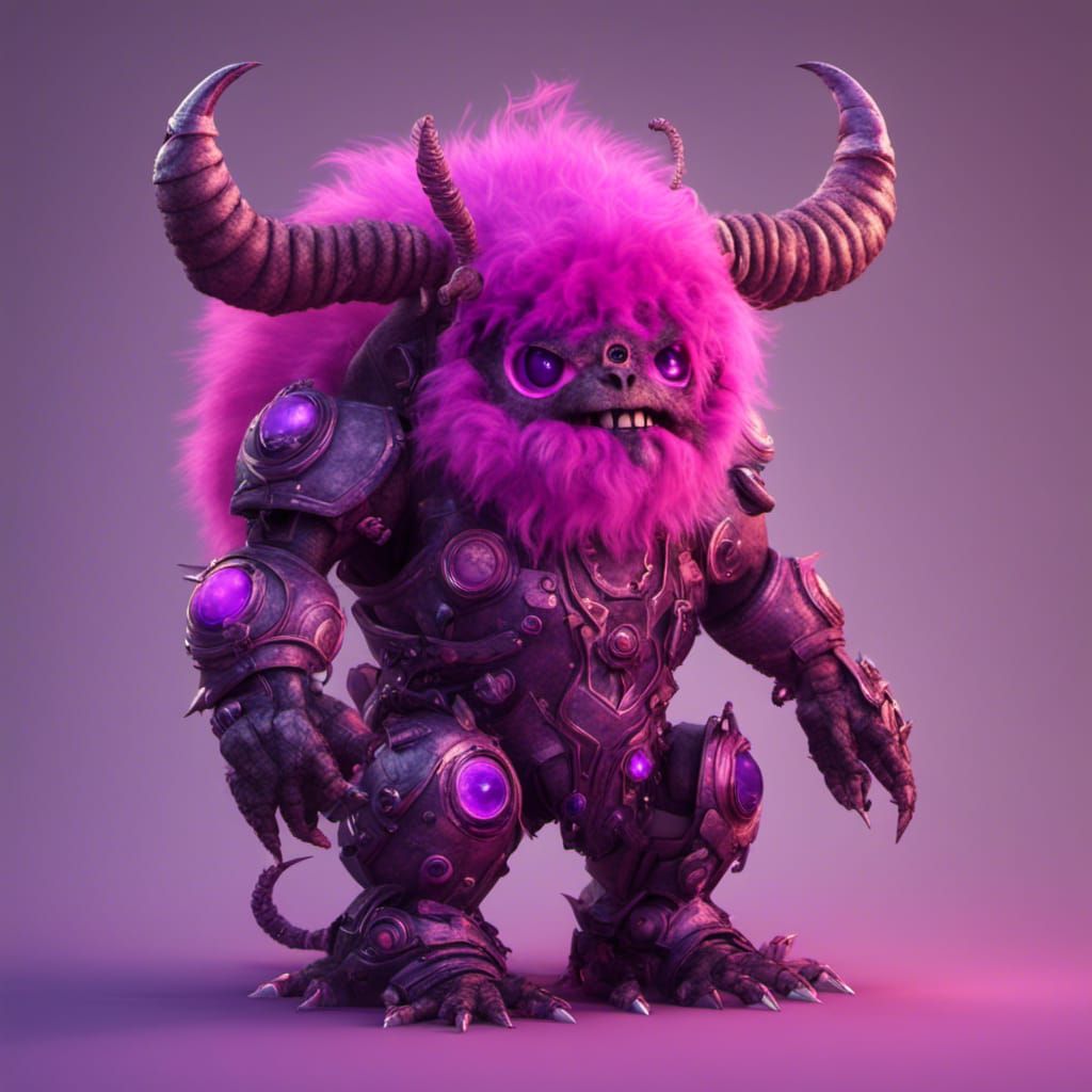 Armored Minotaur with Gears in Dark Fantasy Style