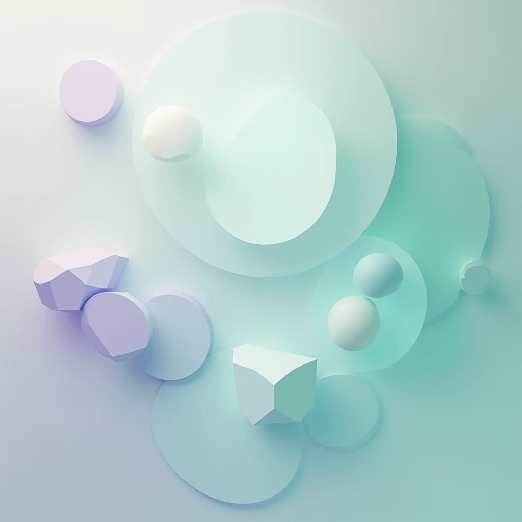 Abstract Geometry in Pale Colors with Light and Shadow