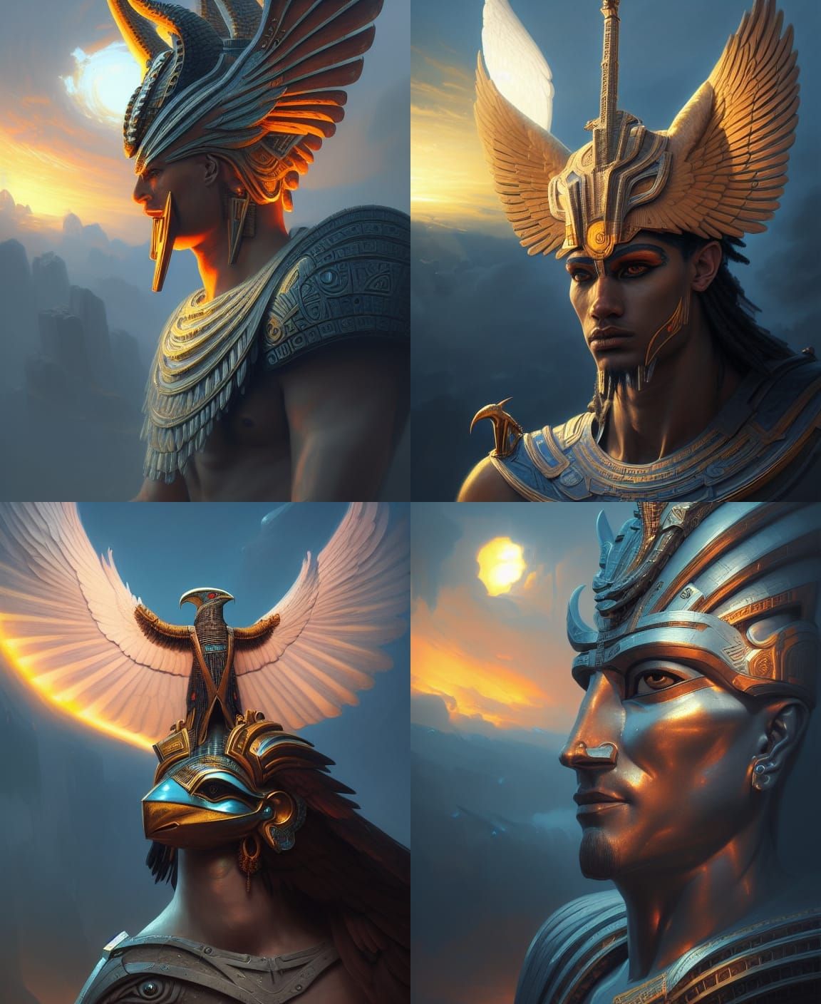 Horus Portrait in Dark Fantasy Style