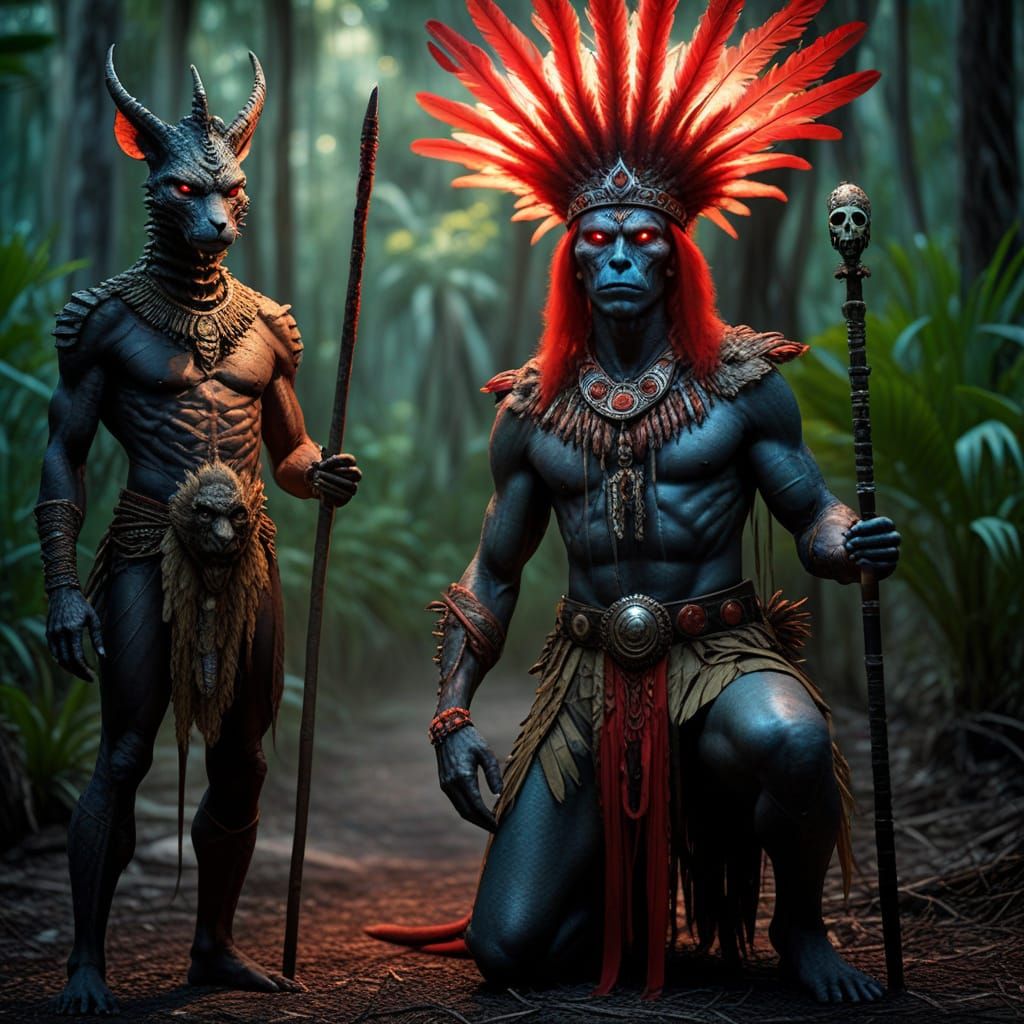 Psychedelic Reptilian Alien Consults Shaman in Everglades