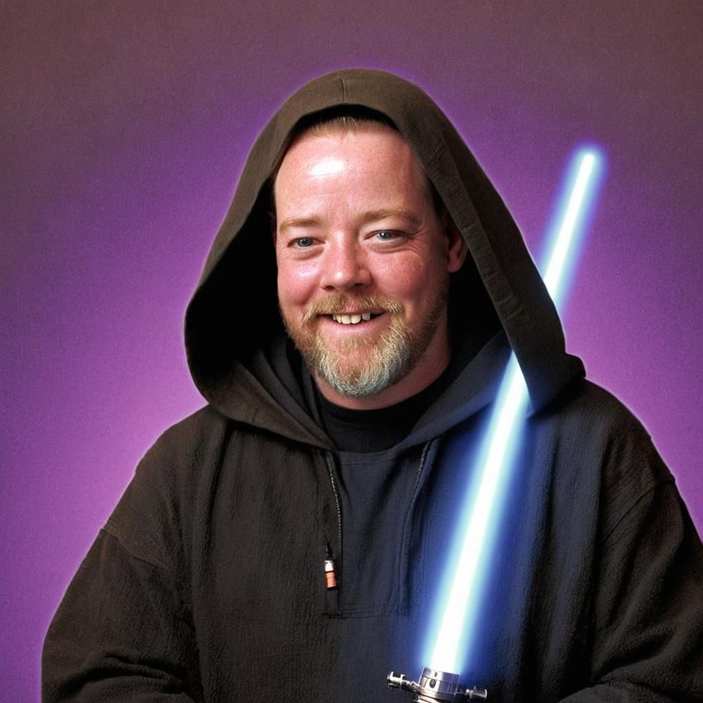 Jedi Master with Purple Lightsaber on Tatooine