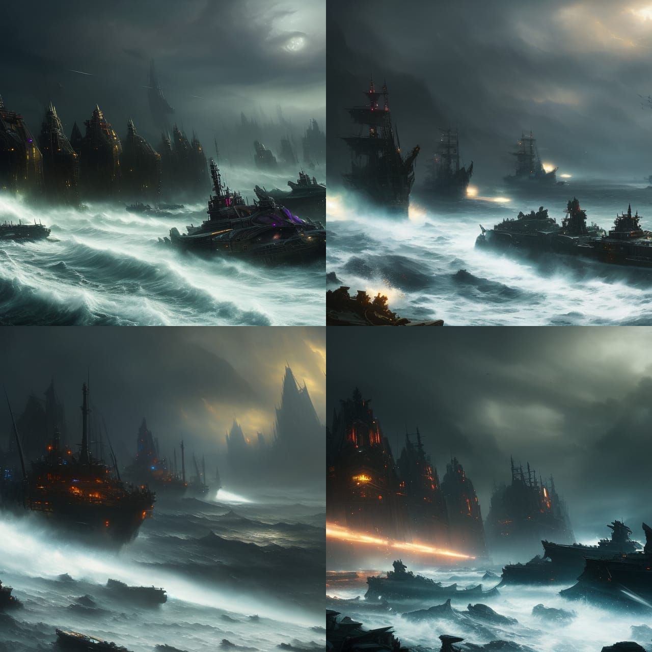 Distressed Fleet: Dark Fantasy Masterpiece in 8K