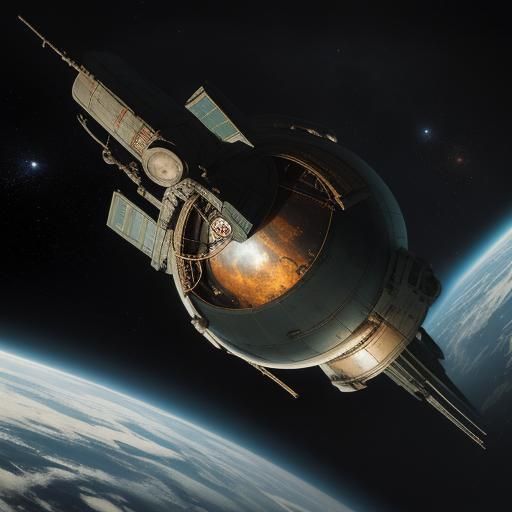 Sputnik in Orbit: Retro-Futuristic Soviet Spacecraft