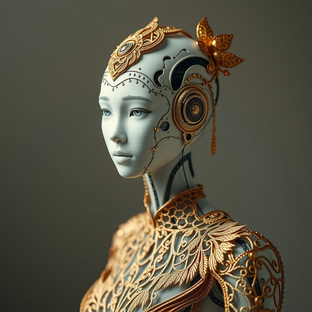 Golden Robot Haute Couture in Ancient Chinese Style