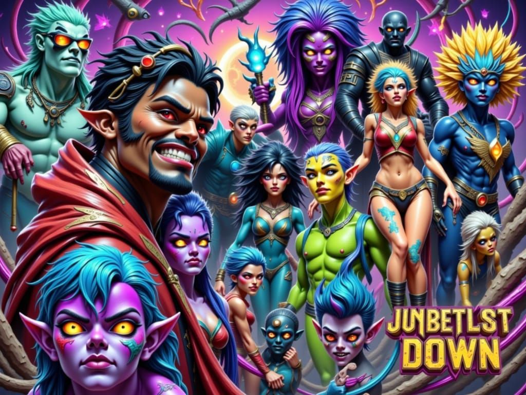 Powerful Woman in Red Outfit, Comic Book Style