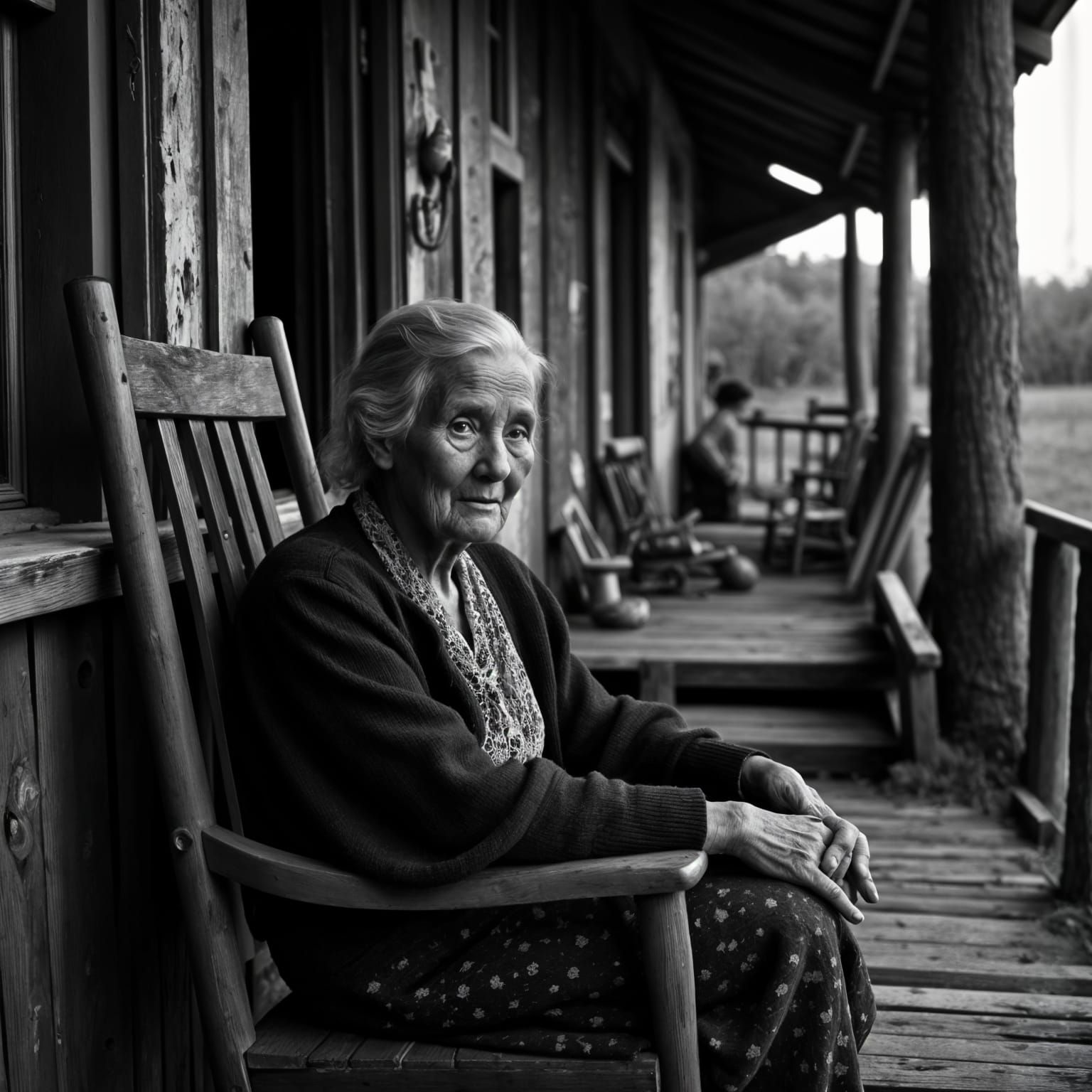 Ethereal Black and White Portrait of a Gentle Soul