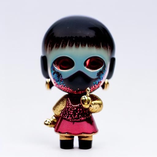 Unique Asian Doll with Cigar in Giger Style