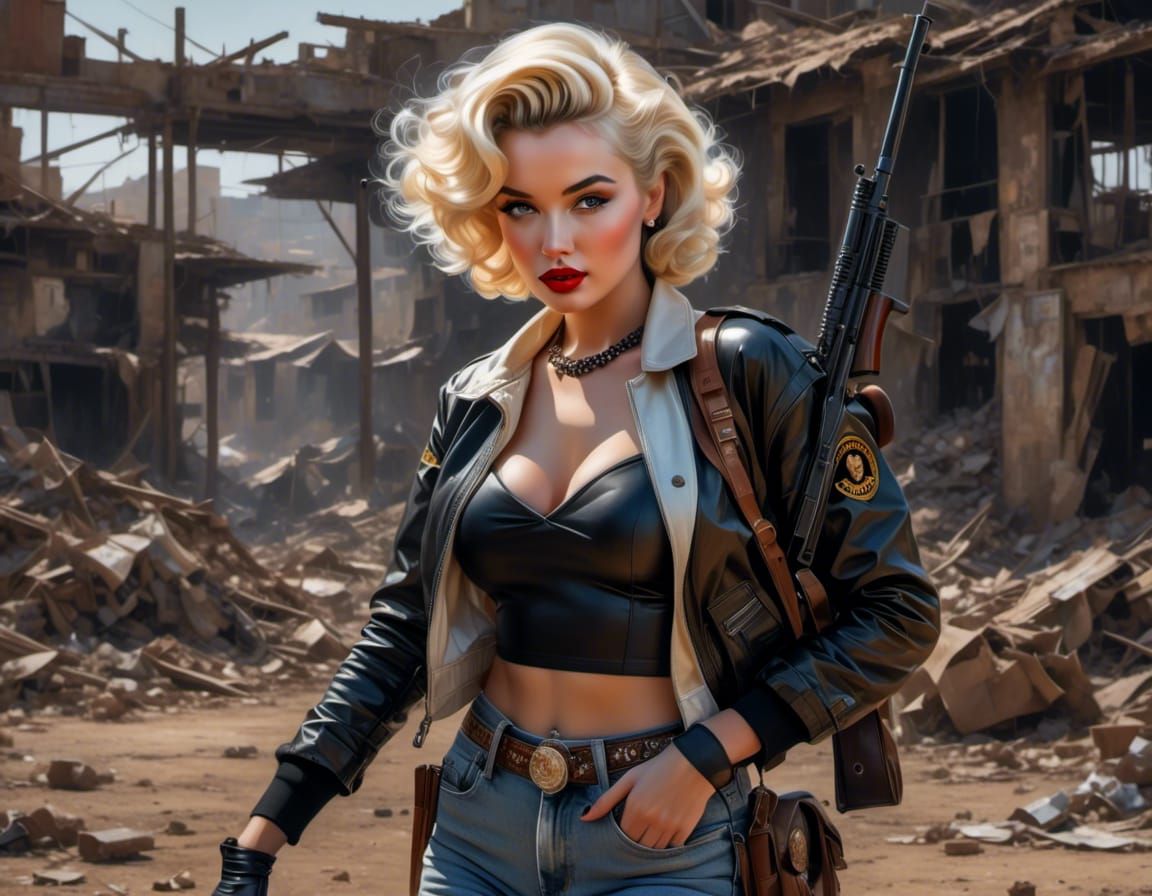 Marilyn Monroe in Post-Apocalyptic Wasteland Portrait