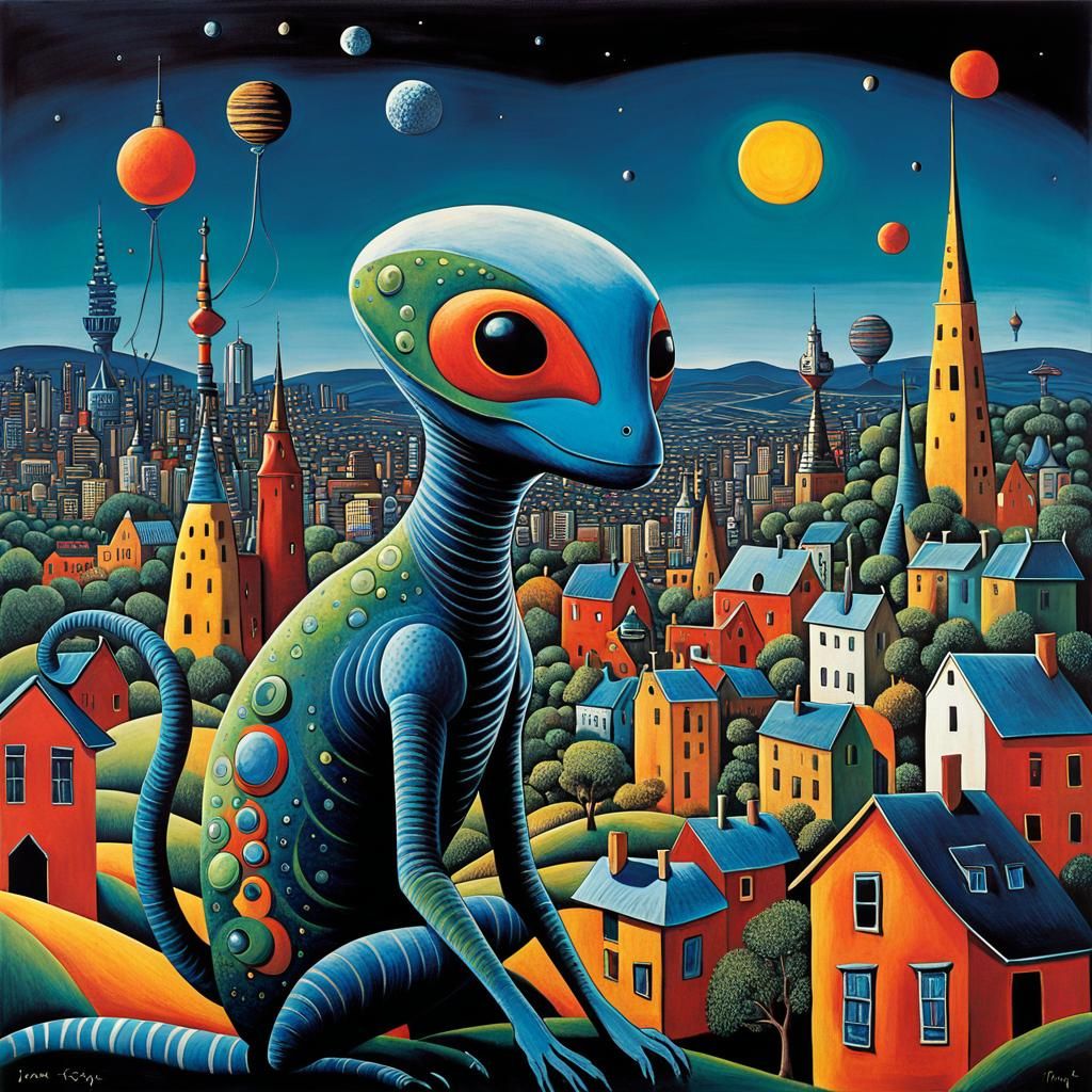 Bizarre Sci-Fi Animals in Abstract Style