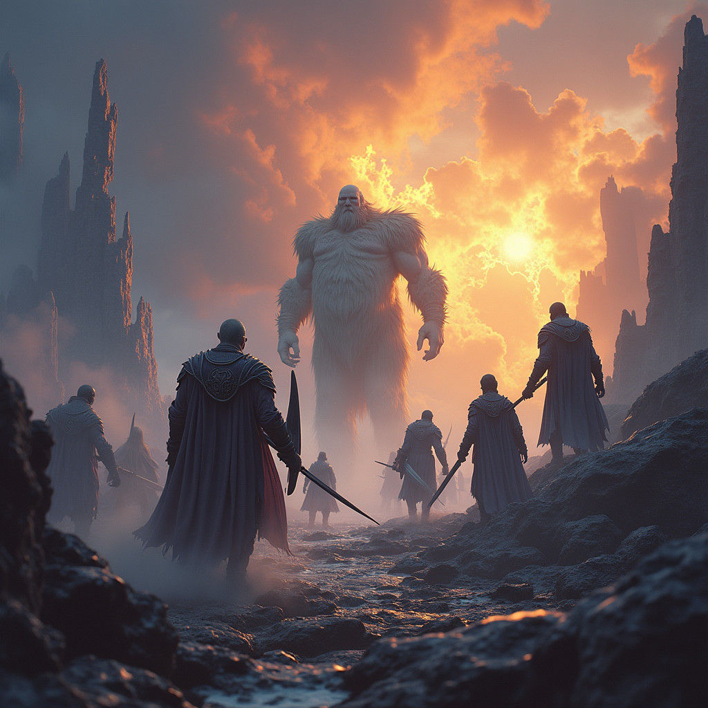 Ragnarok: Gods and Giants Clash in Fiery Battle