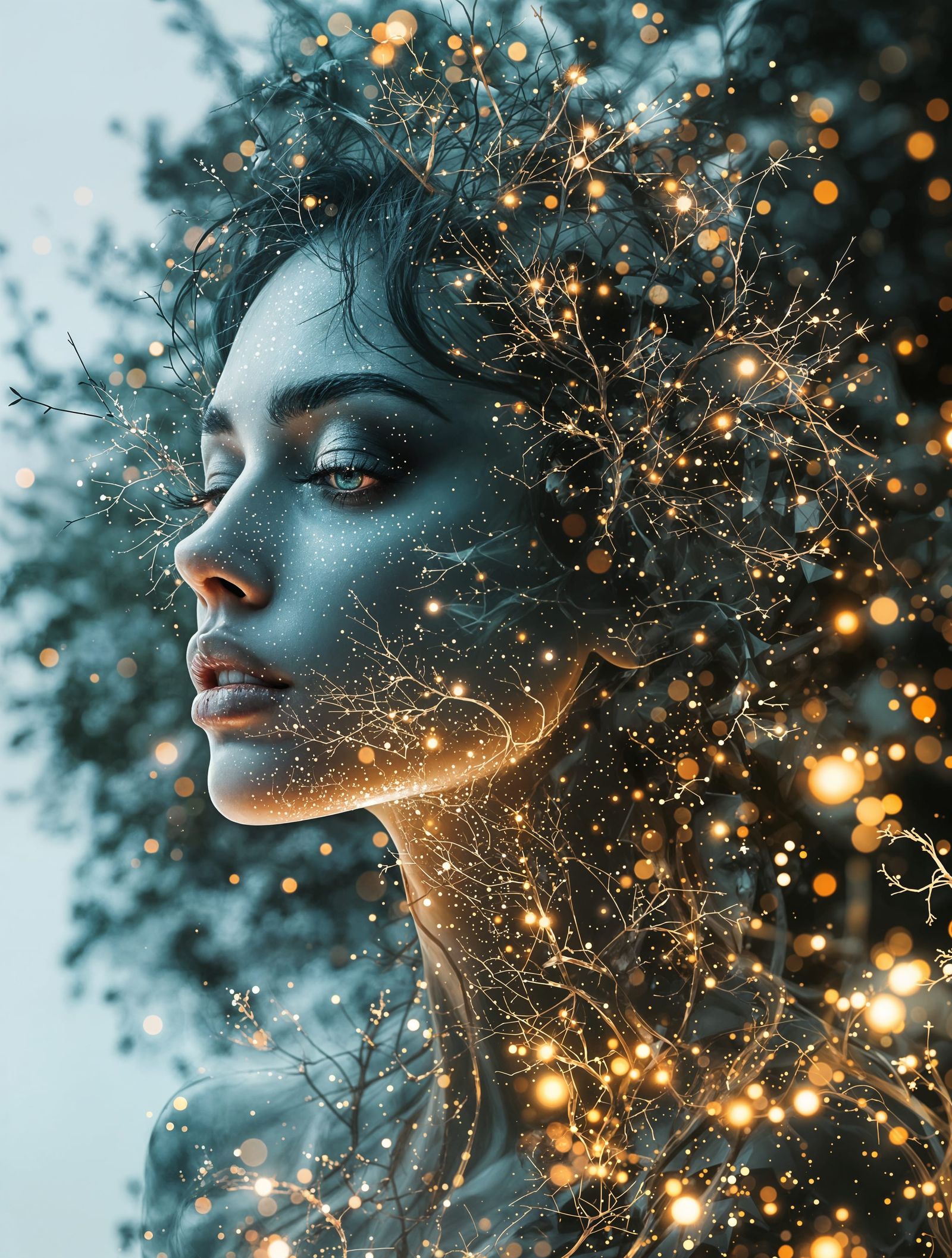 Surreal Goddess in Ethereal Glow