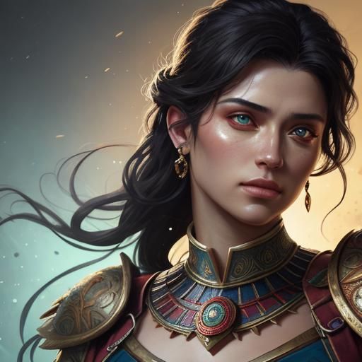 Dramatic Female Roman Warrior Splash Art