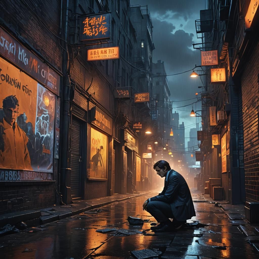 Worried Man Wakes Up: Detailed Matte Painting