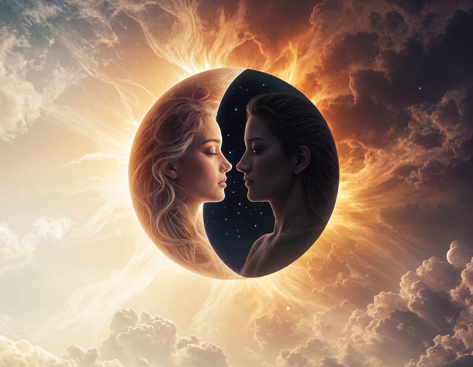 Celestial Lovers: A Solar Eclipse Personified