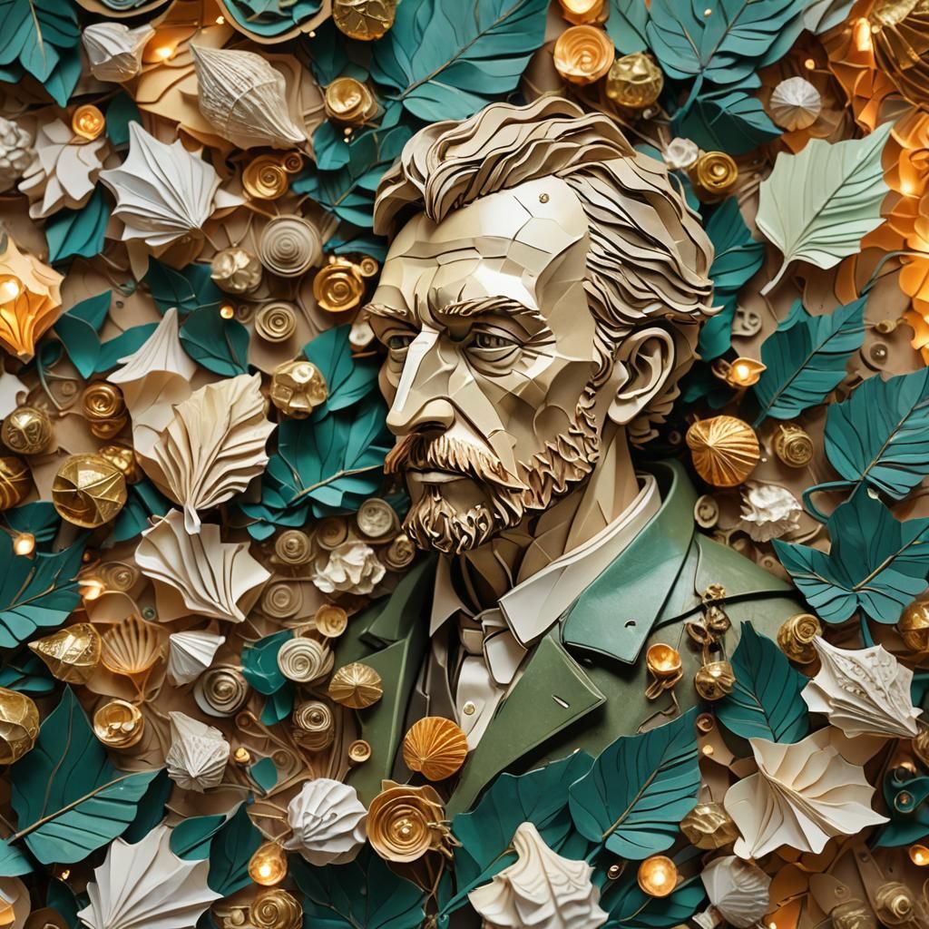 Steampunk Sculpture with Christmas Lights in Hyperrealistic ...