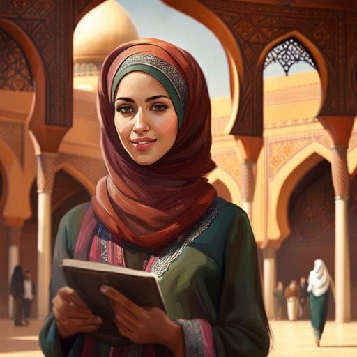 Moroccan Woman in University Setting