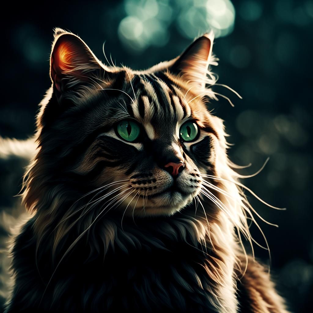 Cinematic Black Cat Film Still