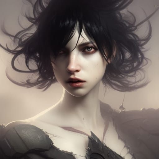 Dark Fantasy Monster Girl with Multiple Arms