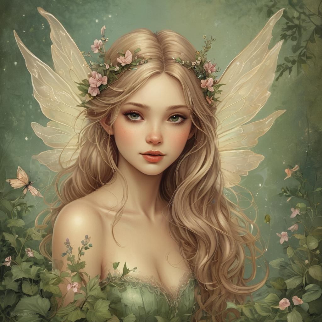Enchanting Fairy Portrait in Storybook Style