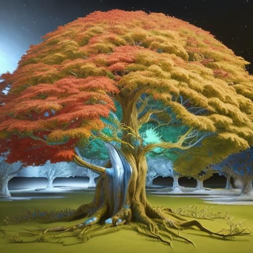 Detailed 3D Render of the Tree of Knowledge