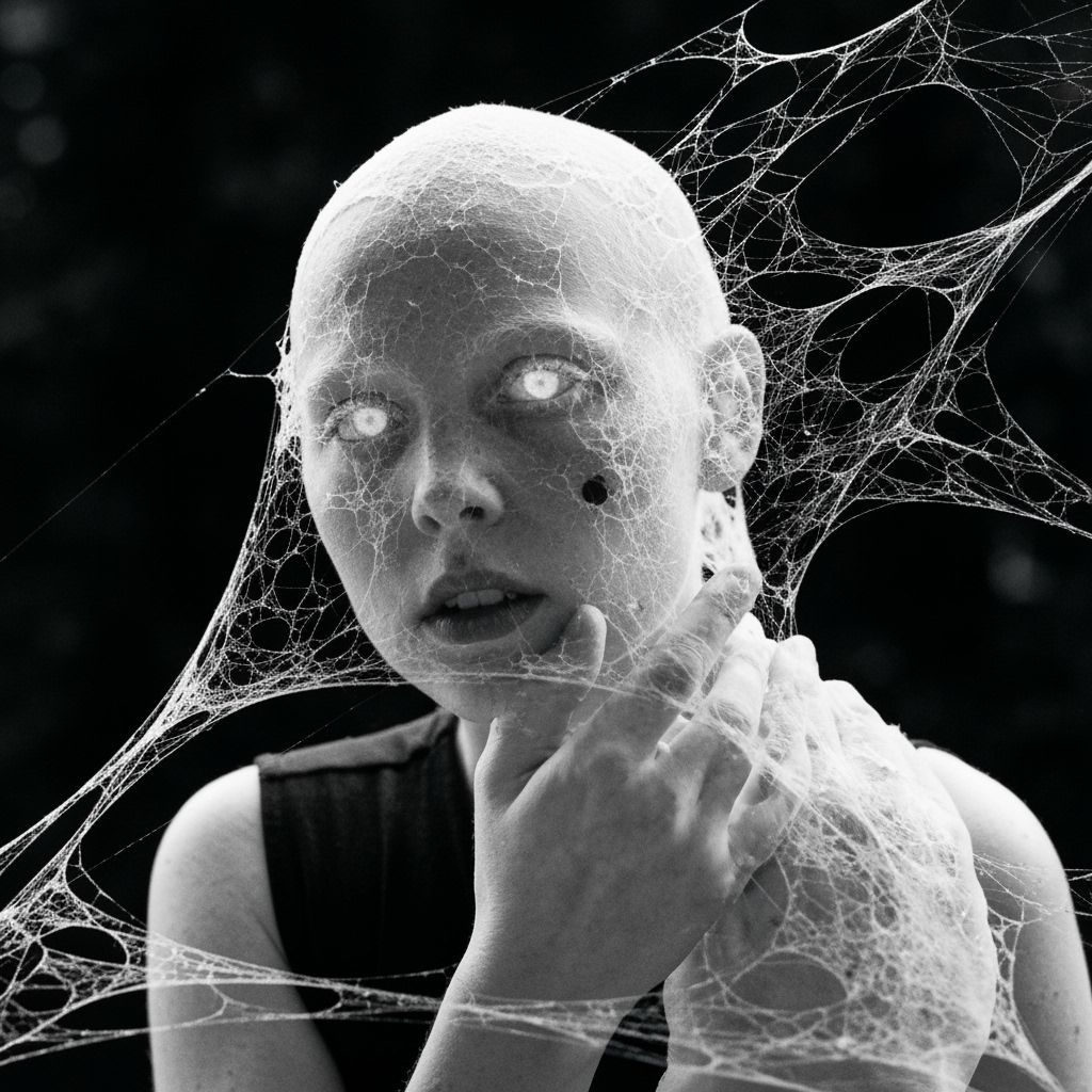 Ghost Revealed by Intricate Spiderweb Coating