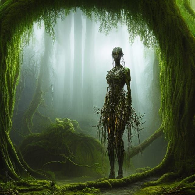 Mutant Shaman in Biomechanical Space Station Portrait