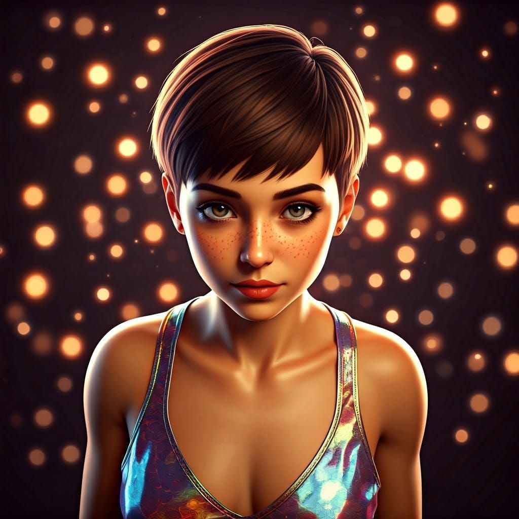 Vibrant Rainbow Goddess in Opulent 3D Masterpiece