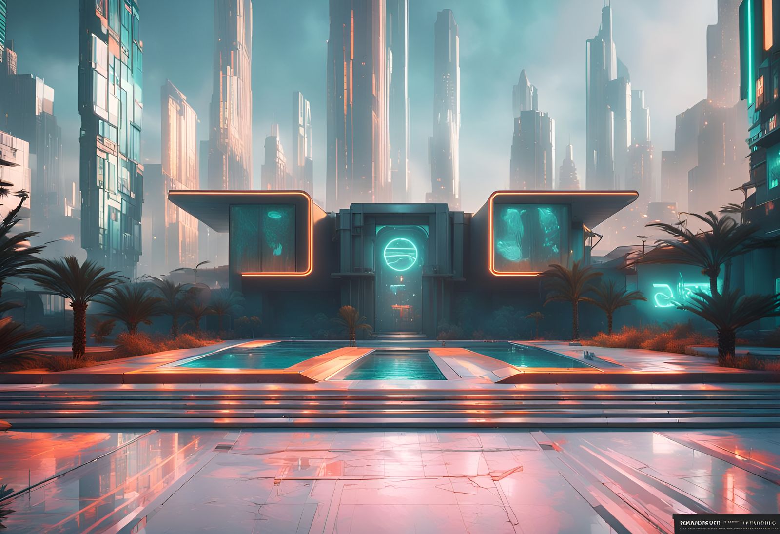 Cyberpunk Cityscape Concept Art in 8K Resolution