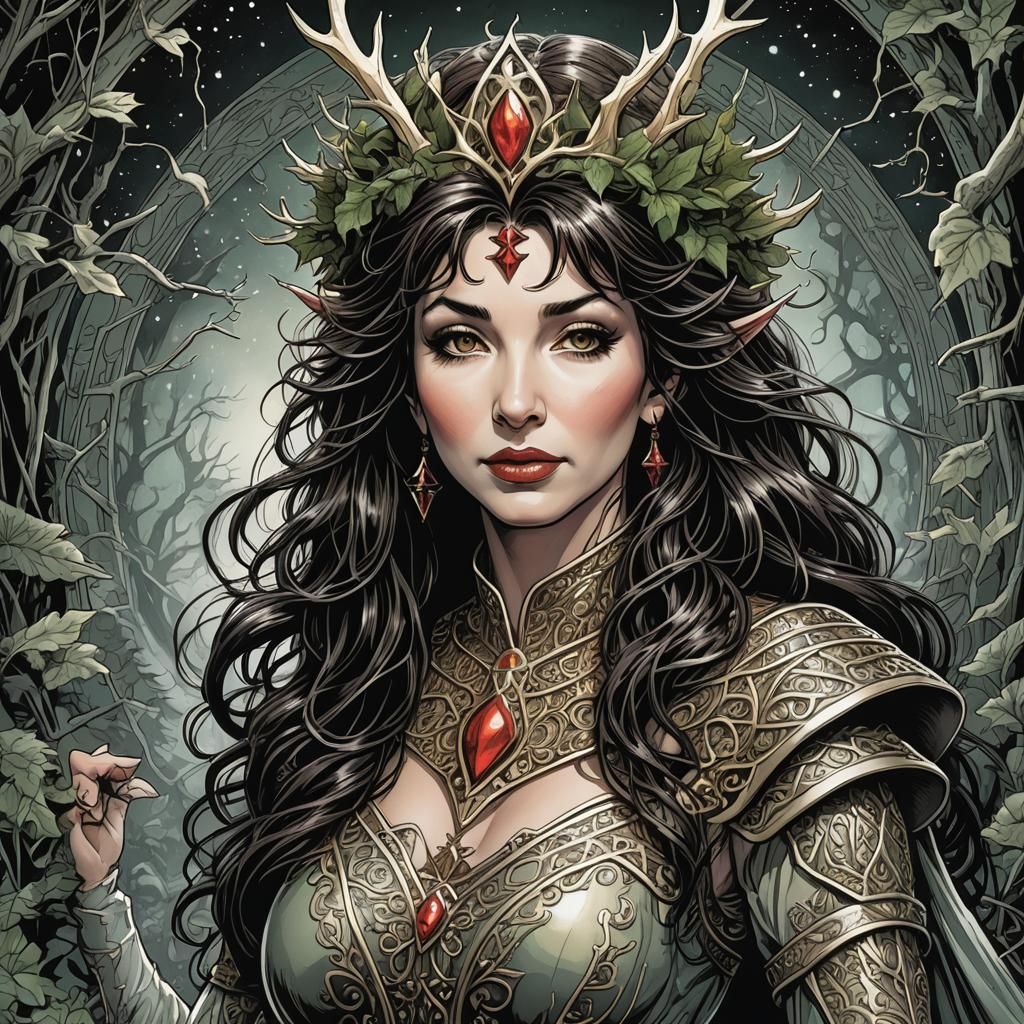 Kate Bush as Elf Queen in Comic Book Art