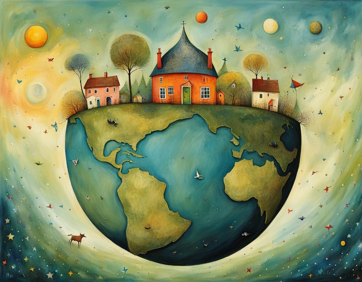 Magical Earth from Space Illustration