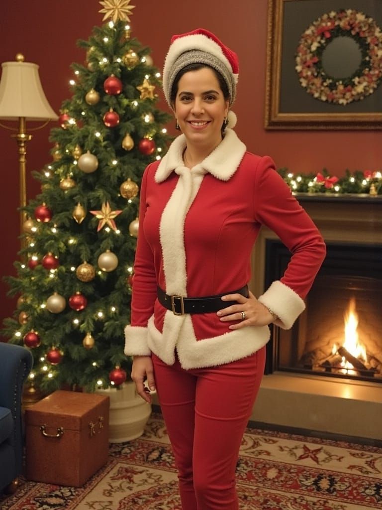 Festive Santa Postcard in Vintage Style