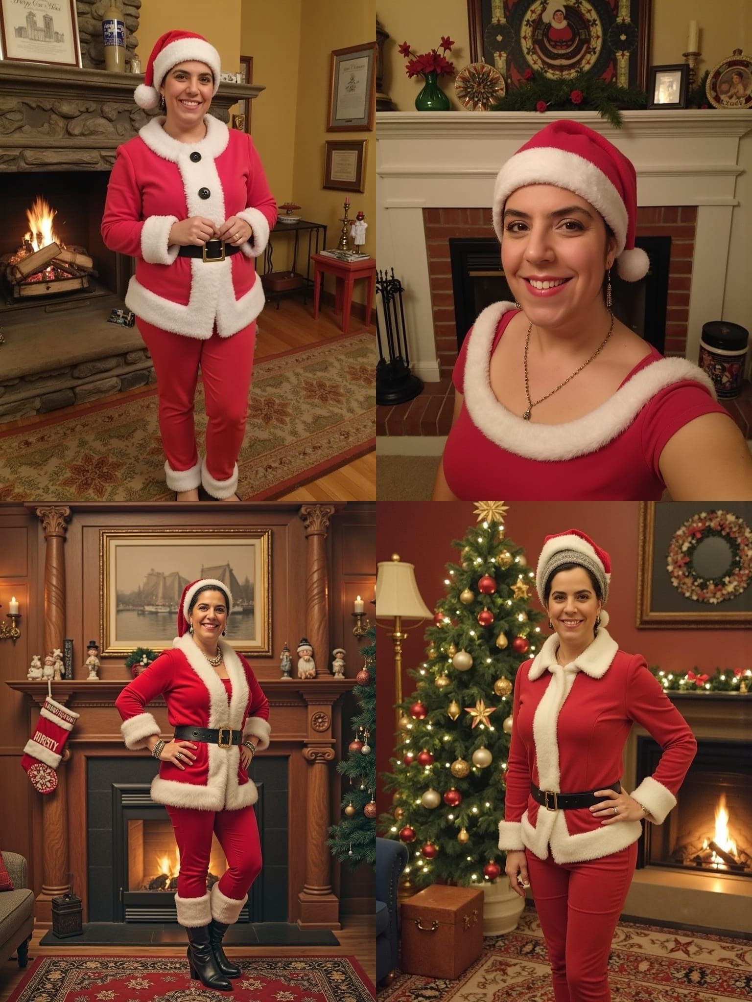 Santa Outfit in Vintage Holiday Postcard