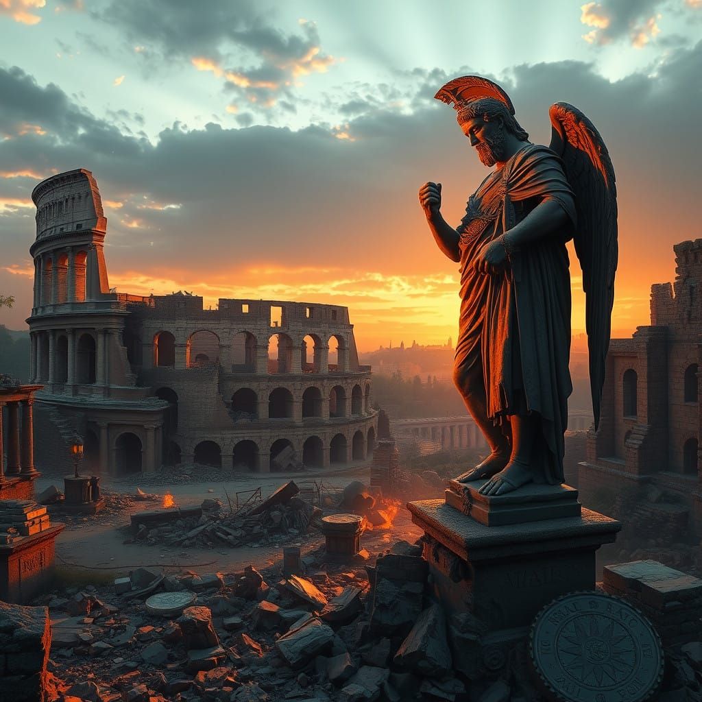 Epic Post-Apocalyptic Rome in Ruins by Dusk