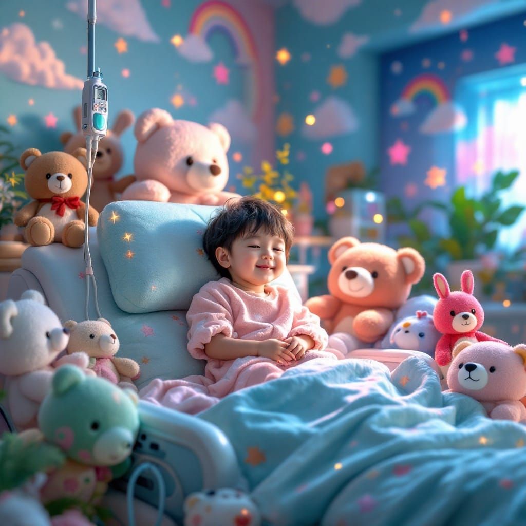 Whimsical Child's Dialysis Room in Pastel Hues