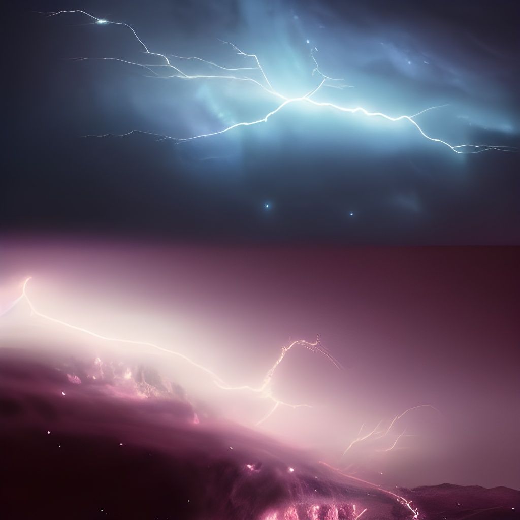 Epic Galaxy Lightning Storm in Digital Painting