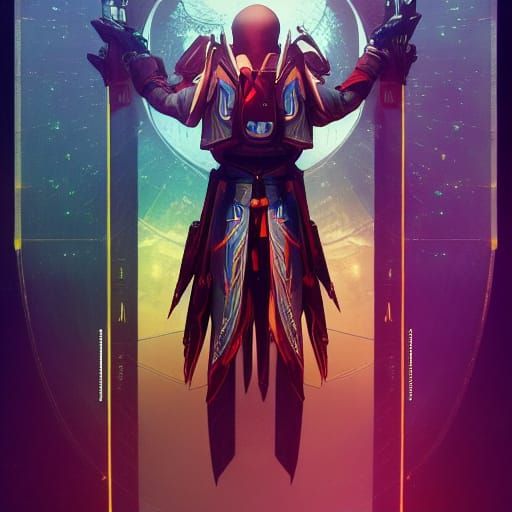 Stained Glass Destiny Artwork in Aetherpunk Style