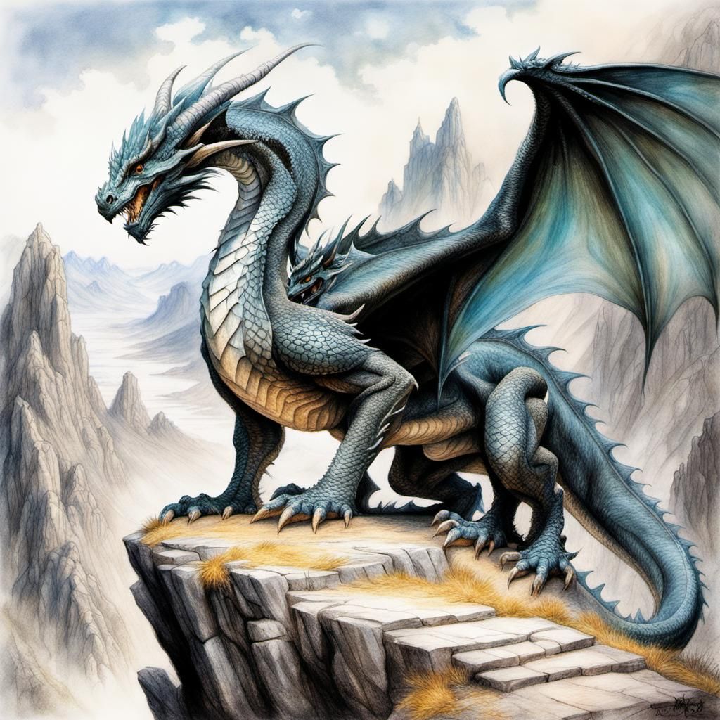 Dragon Nest in High Mountains: Luis Royo Style