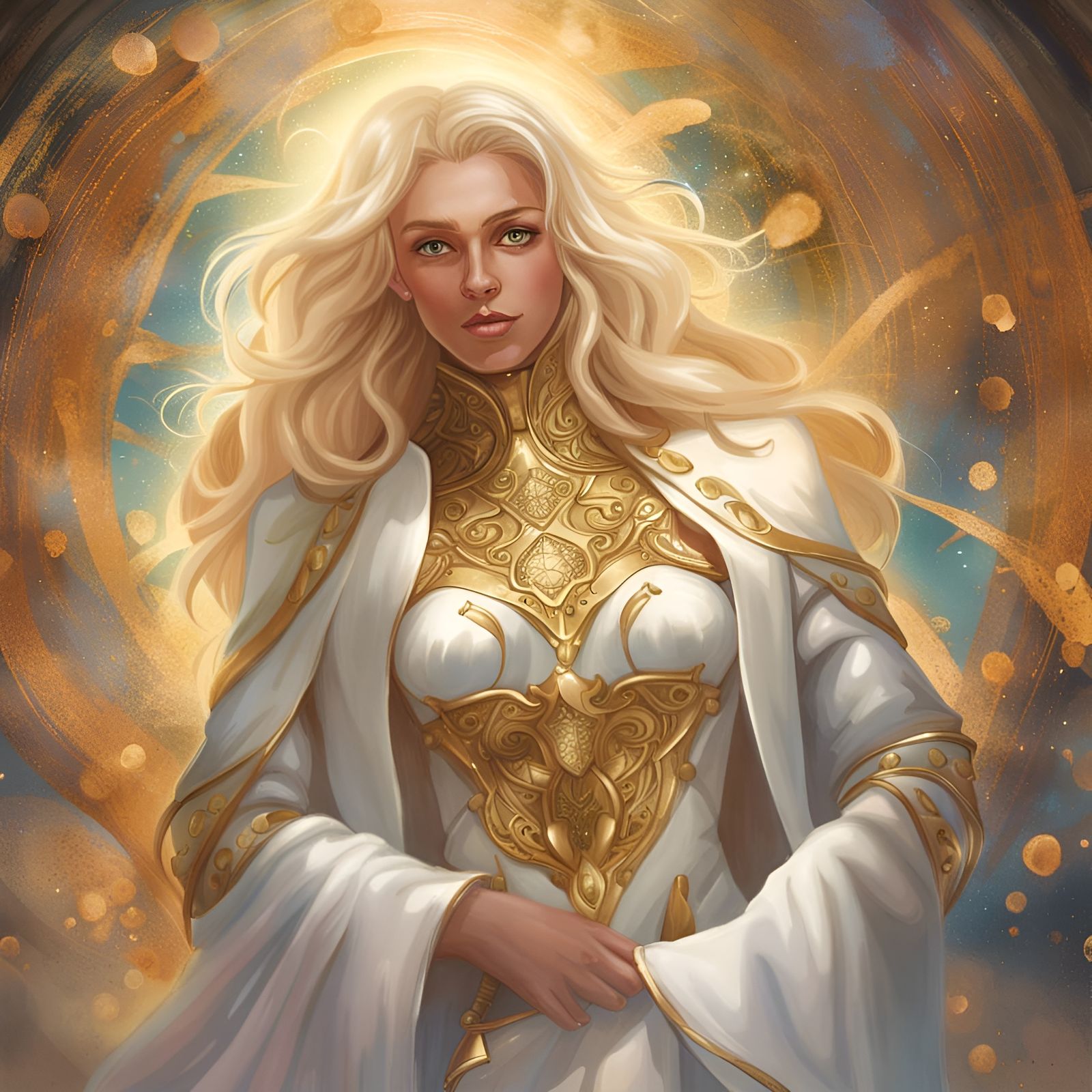 Alien Warrior in Anime Style With Gold Armor