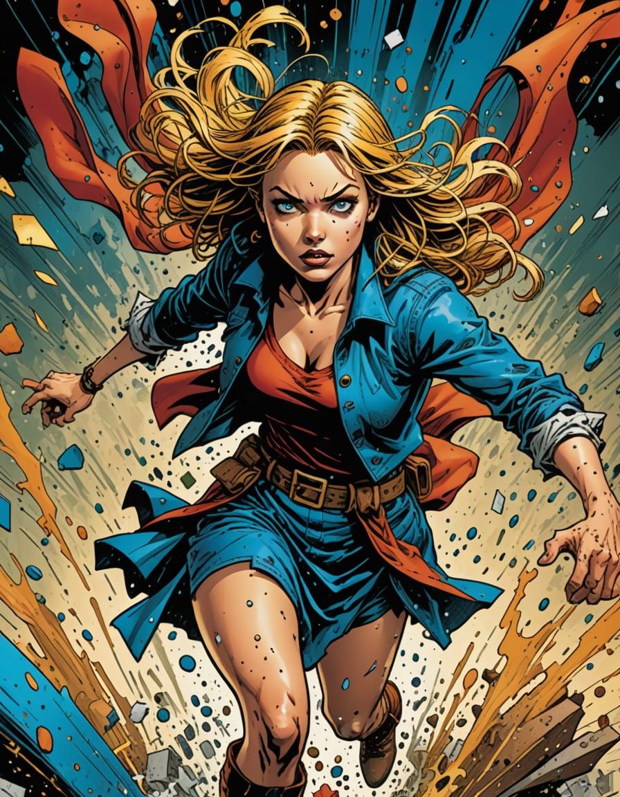 Alice Emerges From Comic Book Page in Dynamic Splash Art