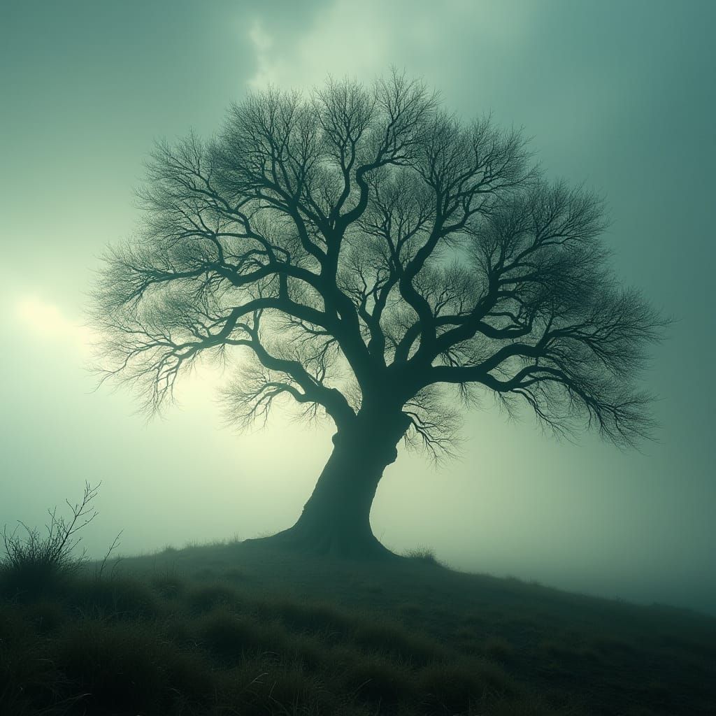 Epic Tree Stands Strong in Cinematic Storm