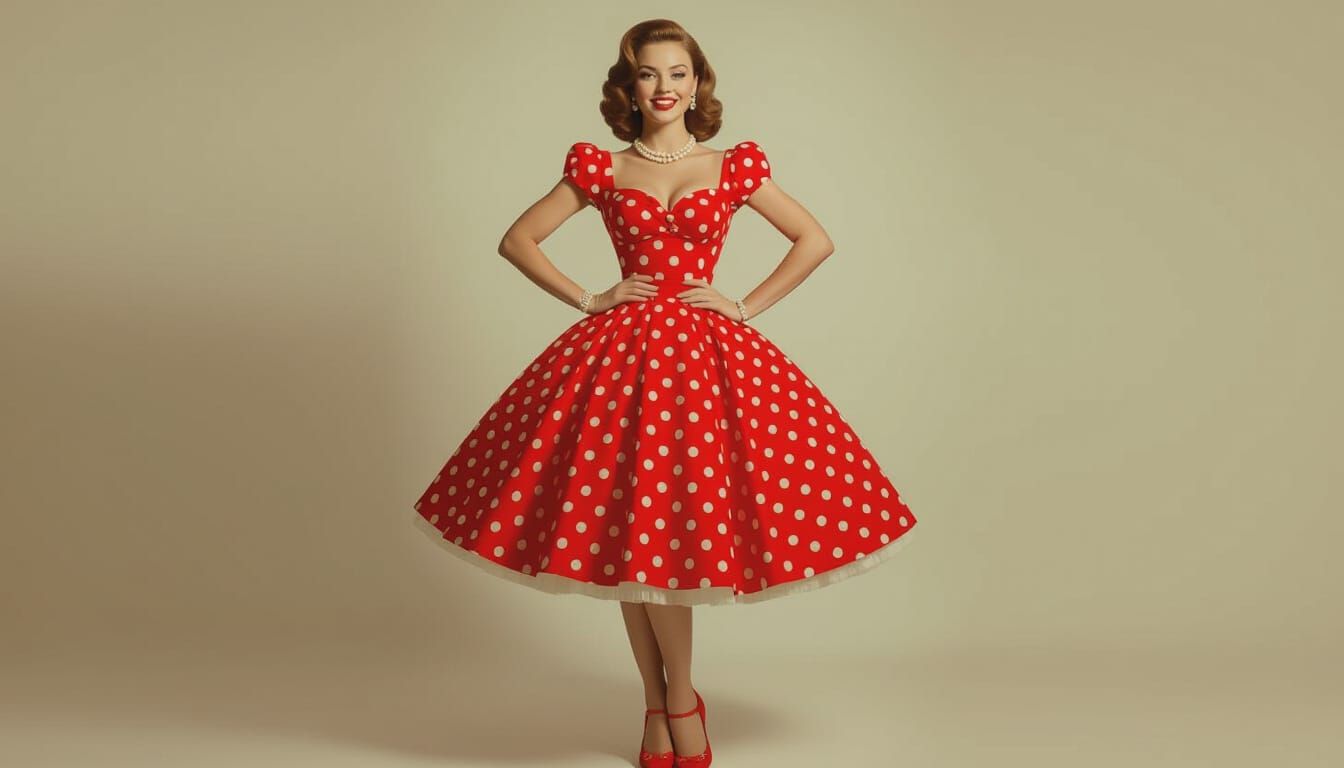 Classic 1950s Pin-Up Girl in Vintage Photography Style