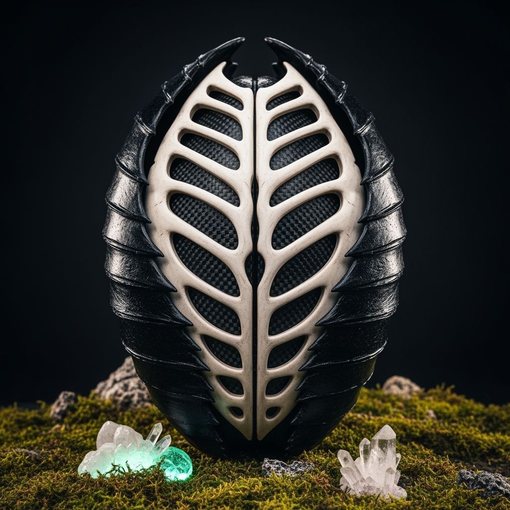 Biomechanical Seed Computer Case in Dark Academic Style