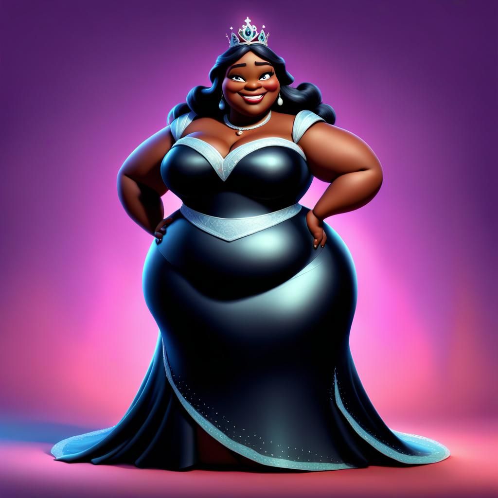 Joyful Plus-Size Disney Princesses in 3D Digital Art
