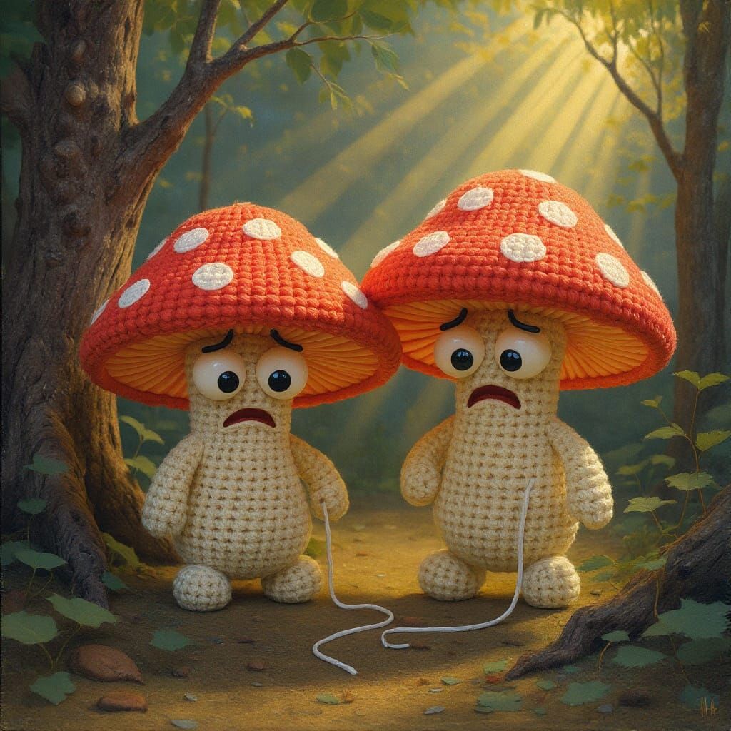 Crochet Mushroom Couple