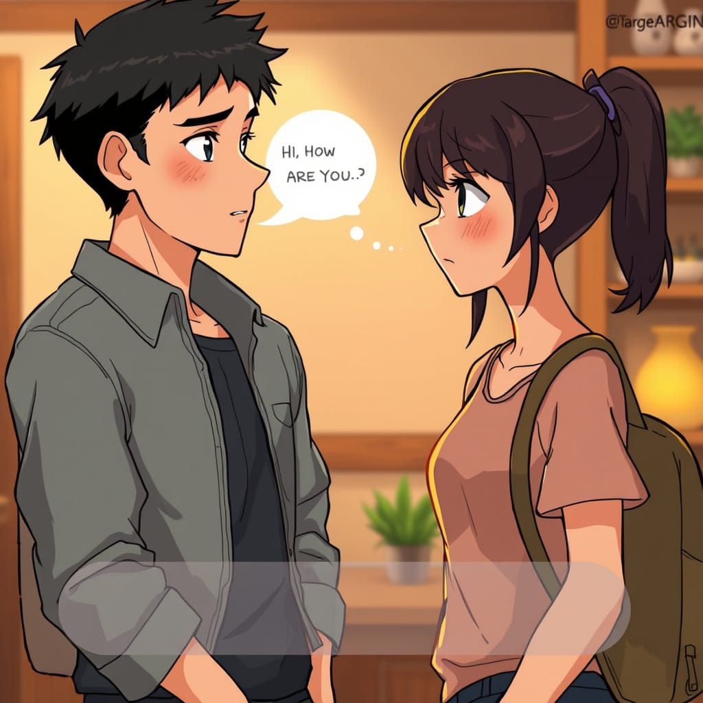 Concerned Greeting in a Realistic Style