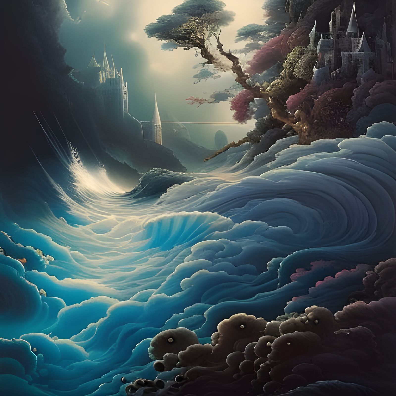 Magic Sea Ink Painting in Fantasy Style