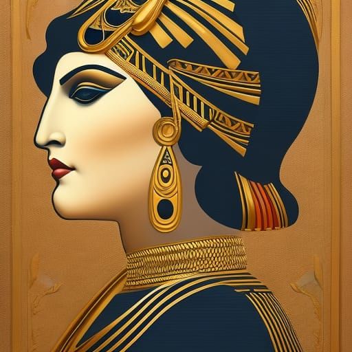 Hieroglyphics lady in cloche hat